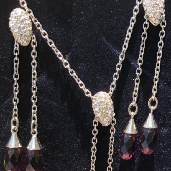 Swarovski amethyst drop earrings - Picture 4 of 13